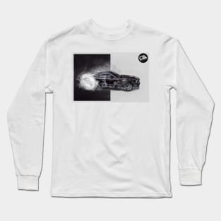 Ford Mustang Burnout Illustration Long Sleeve T-Shirt